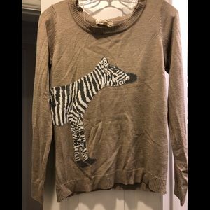 Pink rose zebra sweater